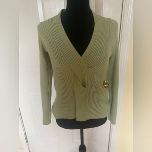 JUNET Twist Front Sweater from Le Lis Collection in Sage